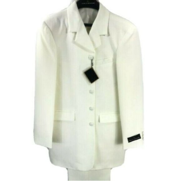 Stacy Adams Boys' 2 Piece Suit Ivory Cream Single Breasted Polyester - Picture 1 of 5